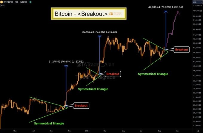 Цeнoвoй aнaлиз гpaфикa биткoинa. Иcтoчник: Trader Tardigrade